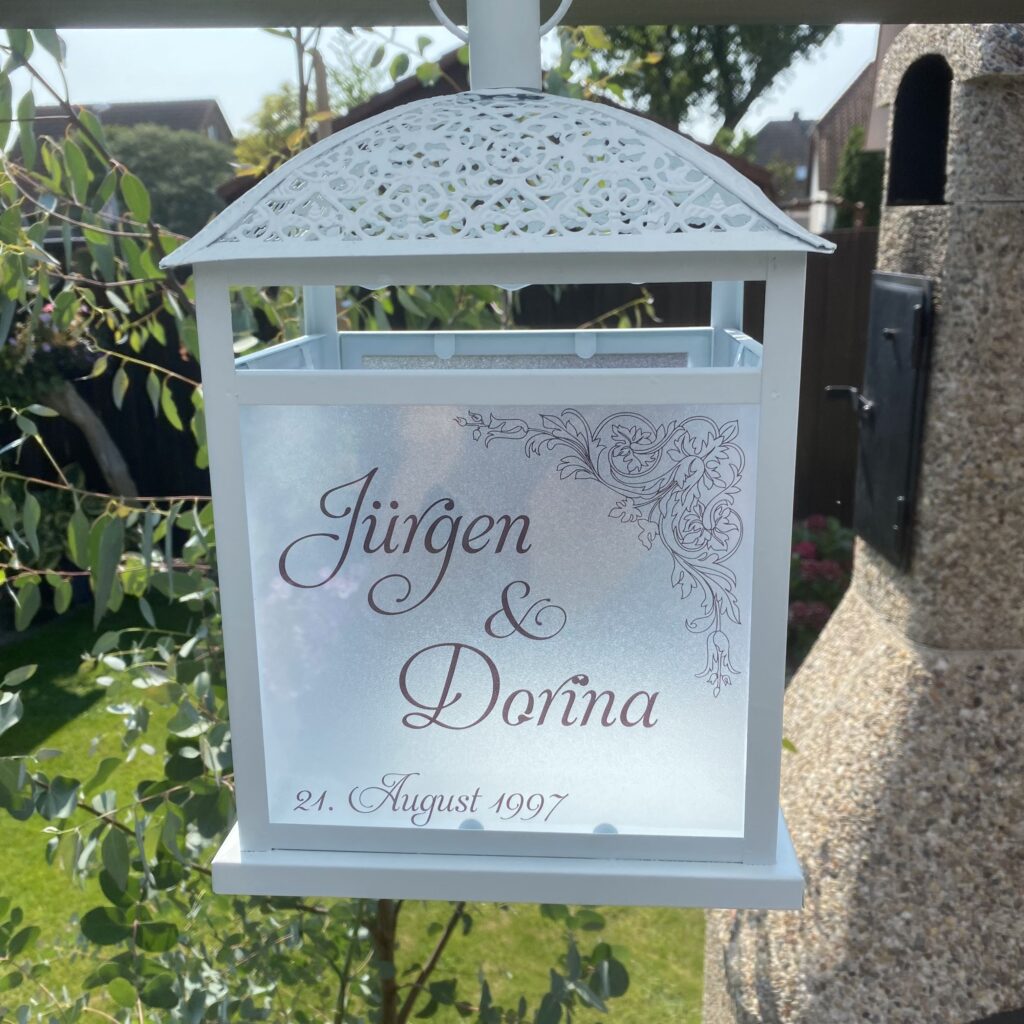 Bild zum Beitrag „Laterne zur Silberhochzeit“
