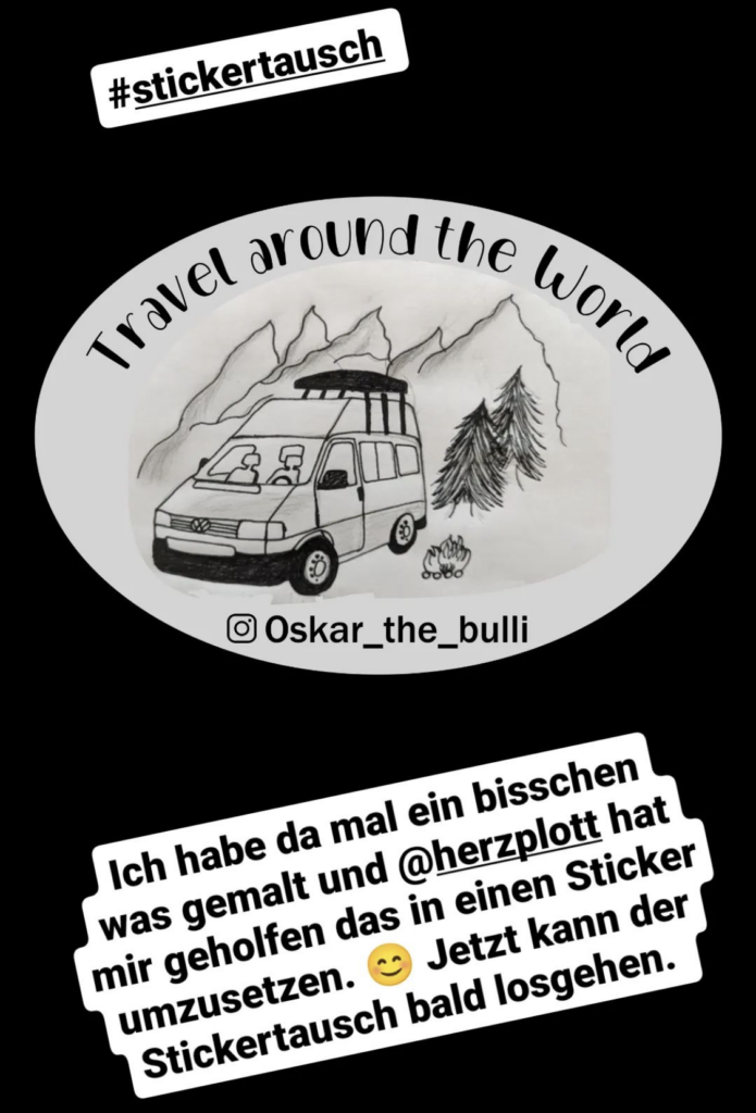 Bild zur Arbeit „Stickertausch“