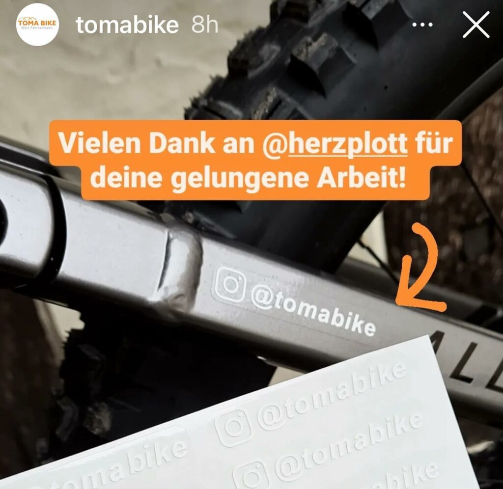 Bild zur Arbeit „Sticker für Fahrradgeschäft“